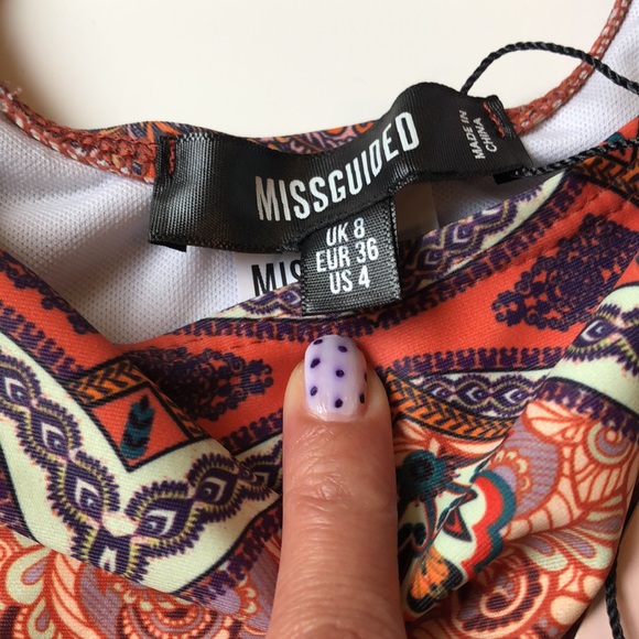 NWT missguided one piece Paisley  cut out Swimsuit - Picture 13 of 13